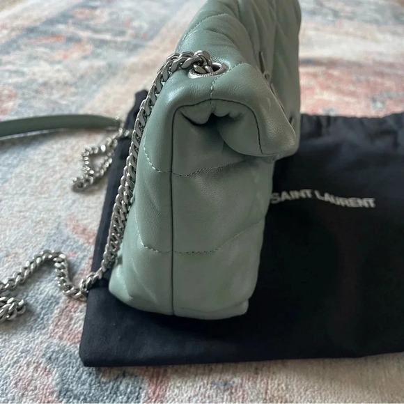 SAINT LAURENT LouLou Mini YSL Puffer Toy Crossbody Bag Vert Opaline - Picture 10 of 12